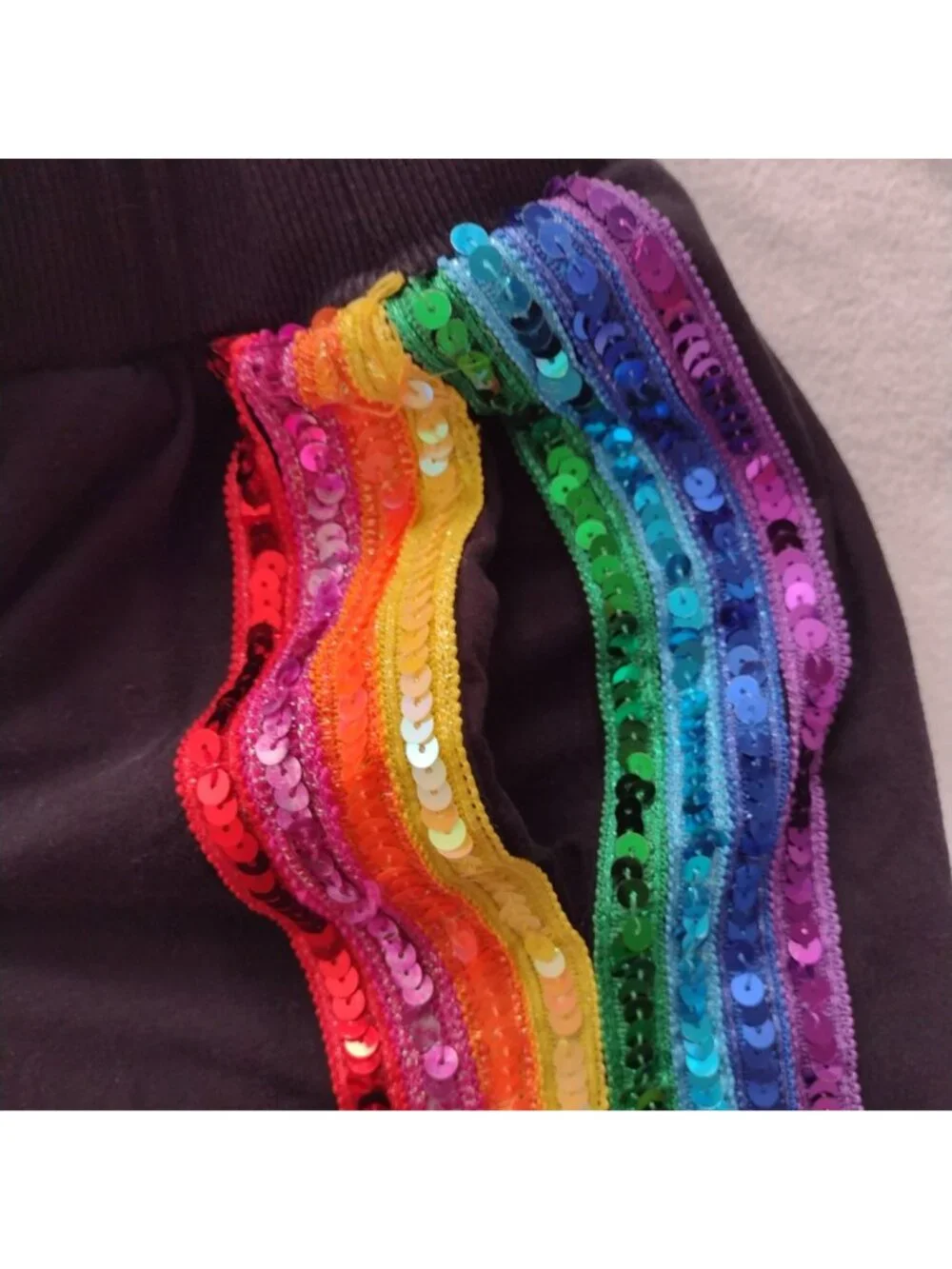 Lola and the Boys Sequin Rainbow Tracksuit 10 Black Altheisure Hoodie Pants